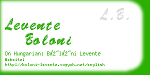 levente boloni business card